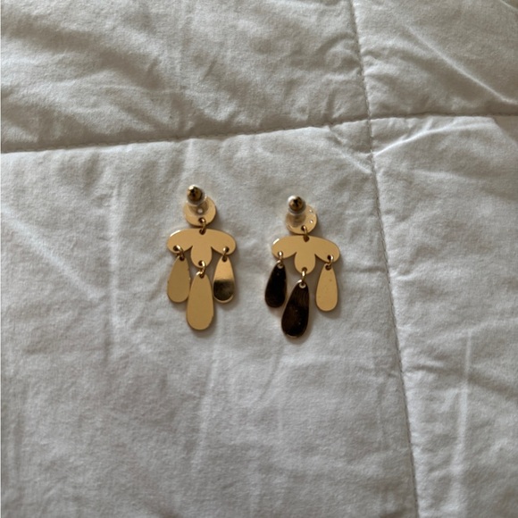 Gold Tone Dangle Earrings Chandelier Style | Lauren Conrad Style - Picture 6 of 7